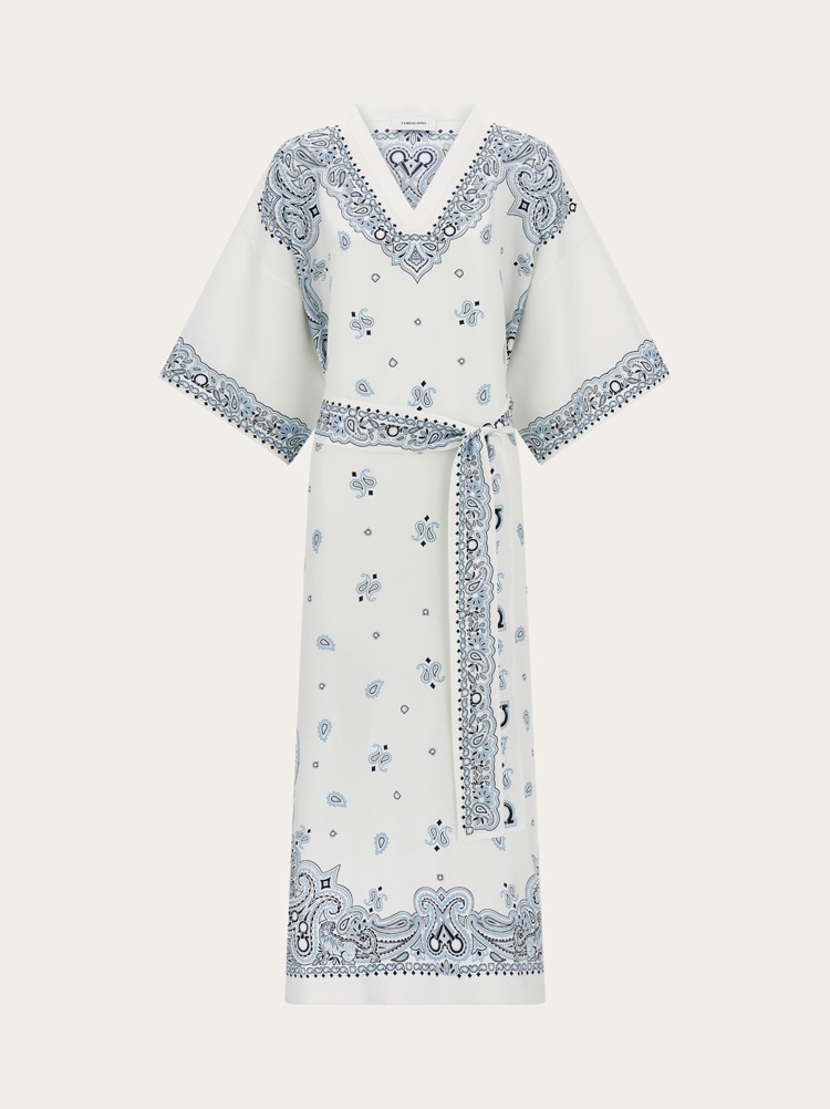 Arabesque print silk caftan Gallery image 1
