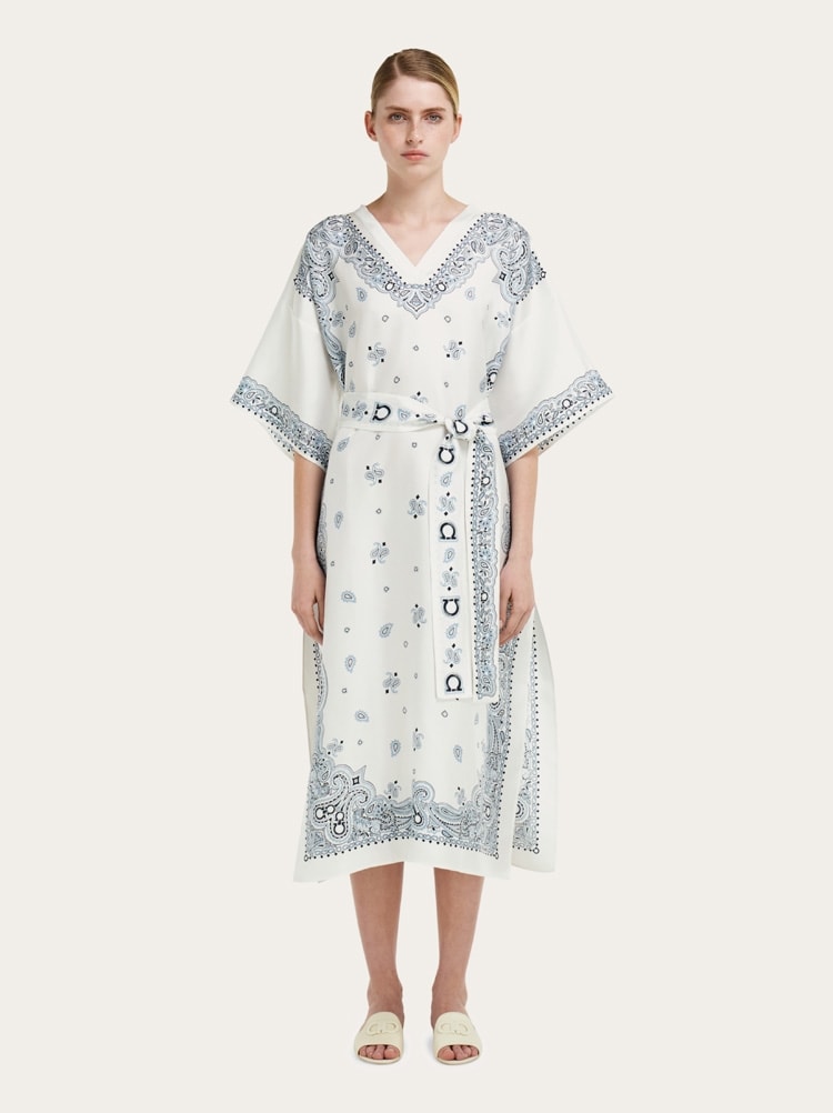 Arabesque print silk caftan Gallery image 3