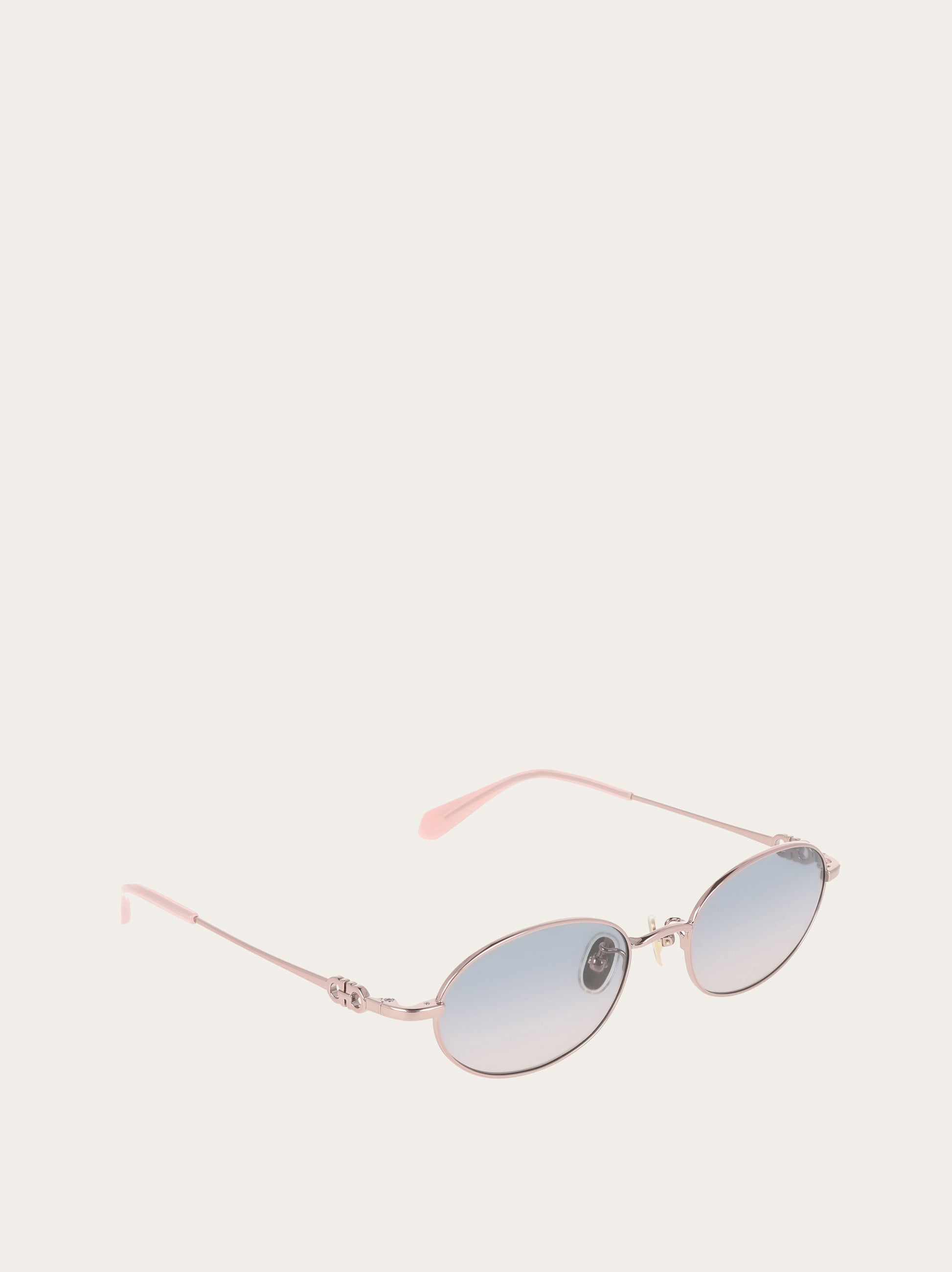 フェラガモ サングラス 57□17 ラインストーン ピーチ ピンク 上品 10F オーバルフレームサングラス - ウィメンズ | Ferragamo
