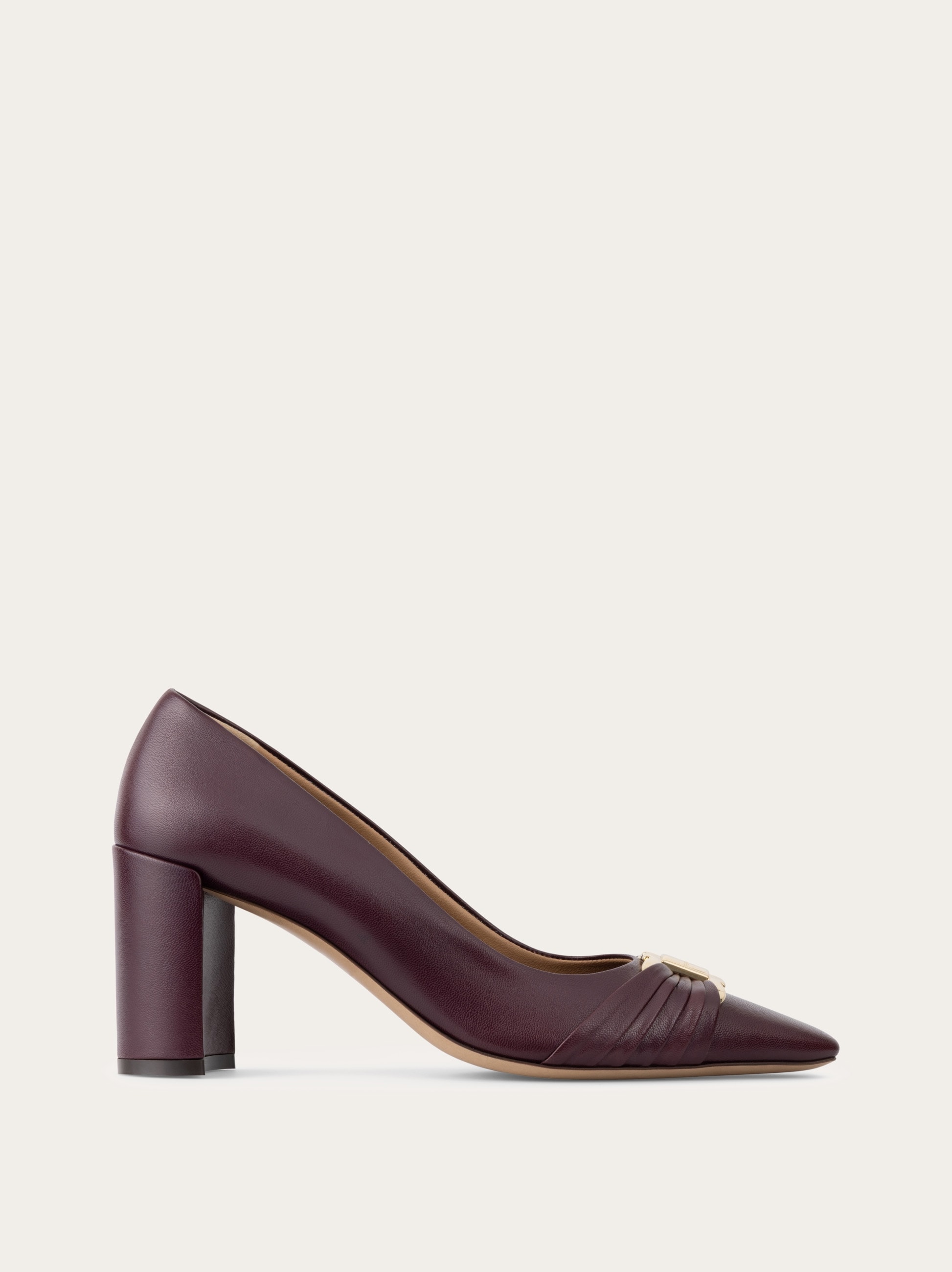 Gancini ornament pump with bock heel - Women | Ferragamo