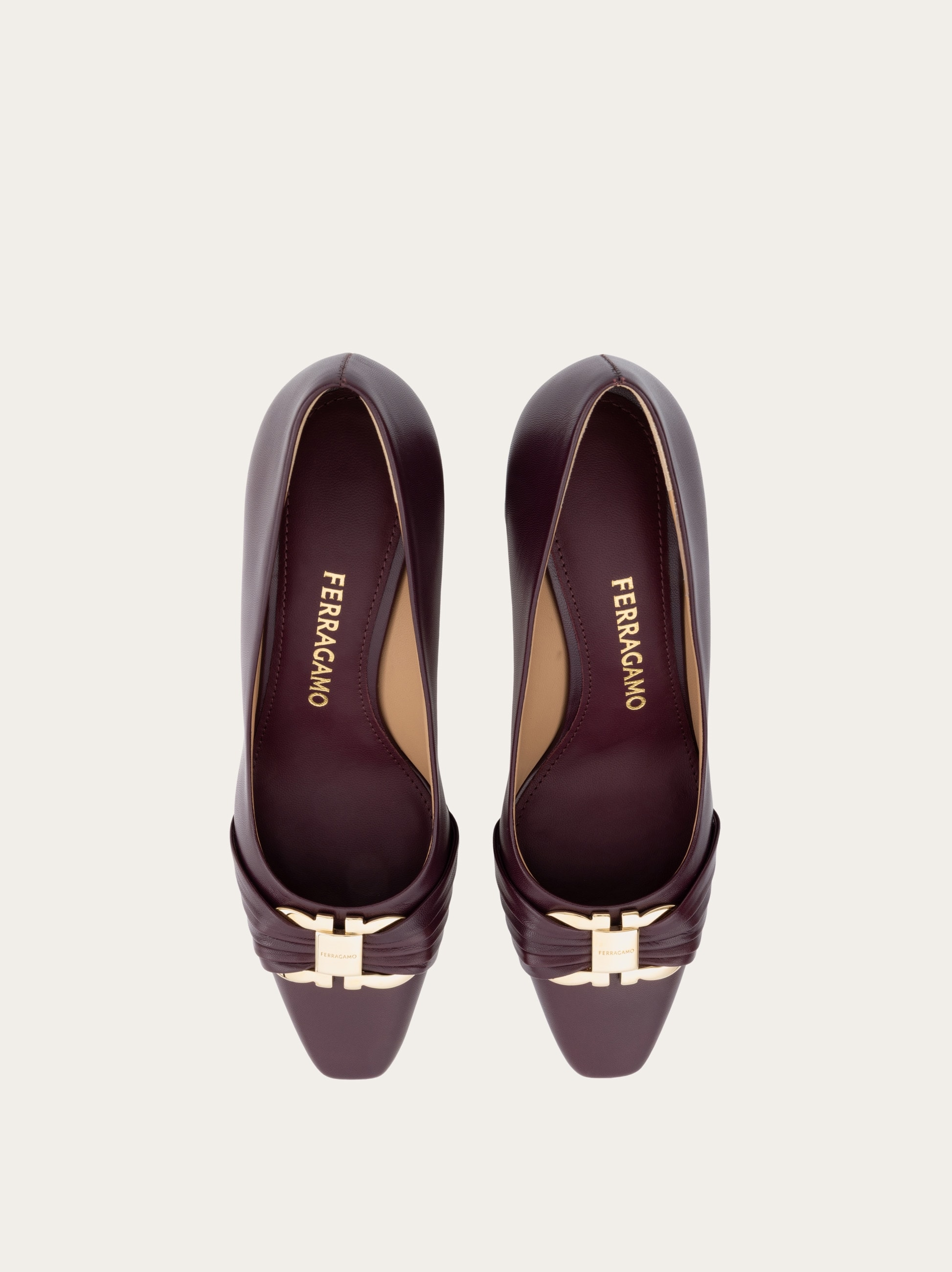 Gancini ornament pump with bock heel - Women | Ferragamo