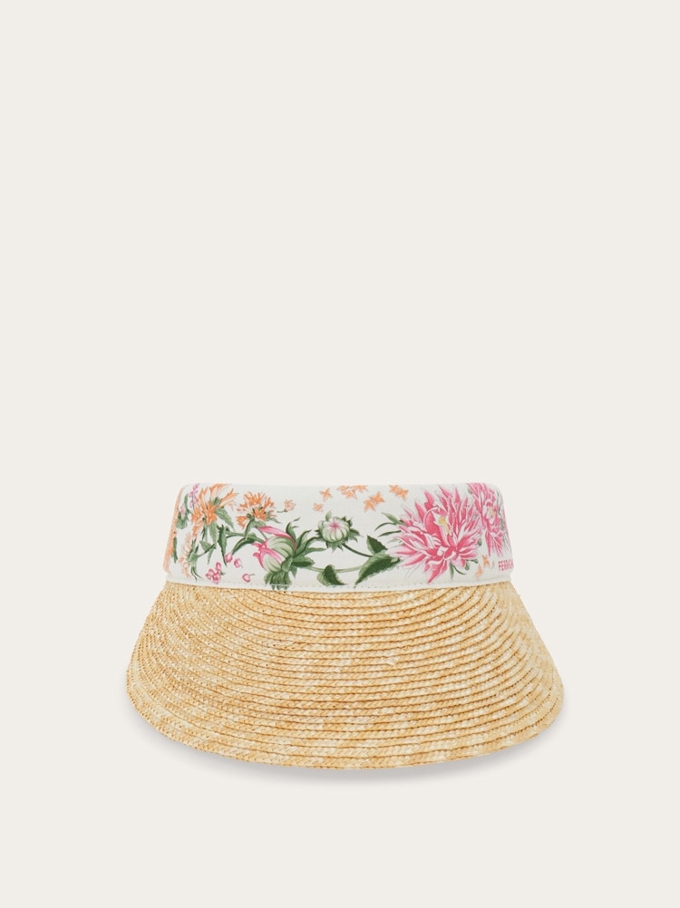 Visière en paille imprimé Printemps Gallery image 1