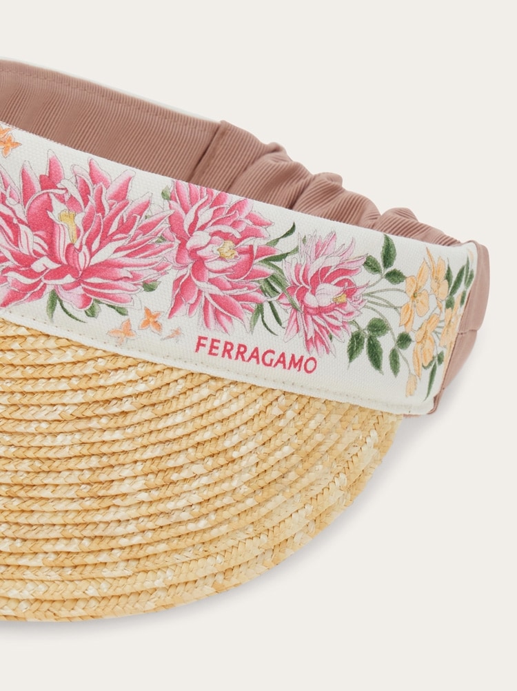 Visière en paille imprimé Printemps Gallery image 2