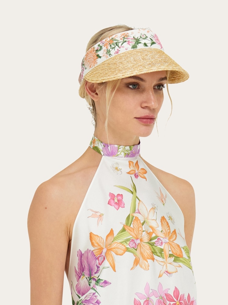 Visière en paille imprimé Printemps Gallery image 4