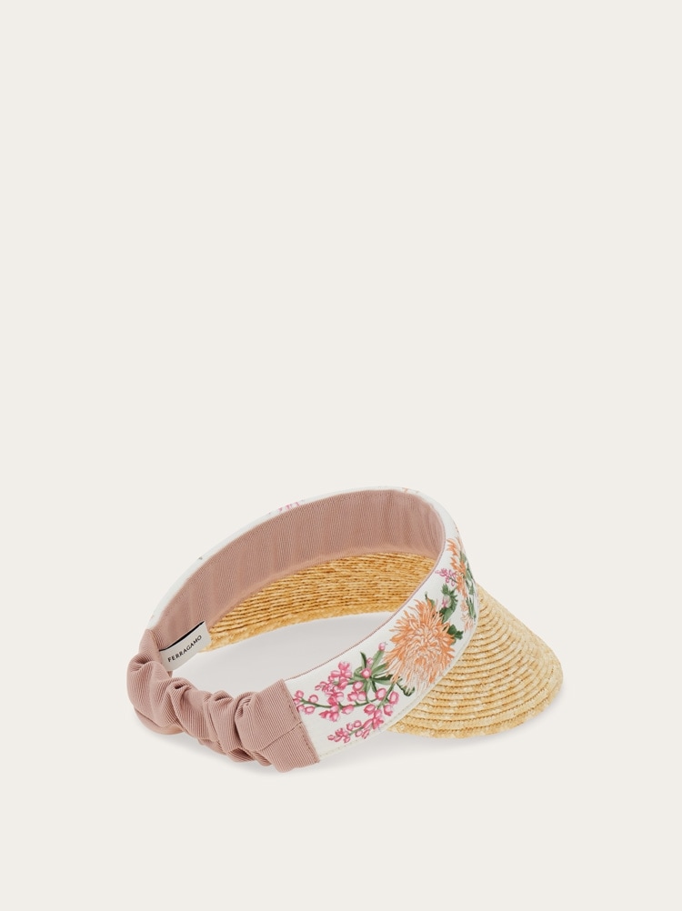 Visière en paille imprimé Printemps Gallery image 5