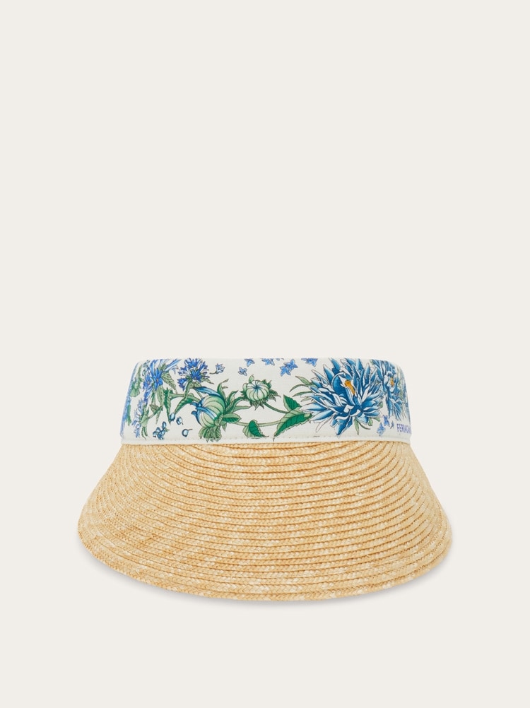 Visière en paille imprimé Printemps Gallery image 1