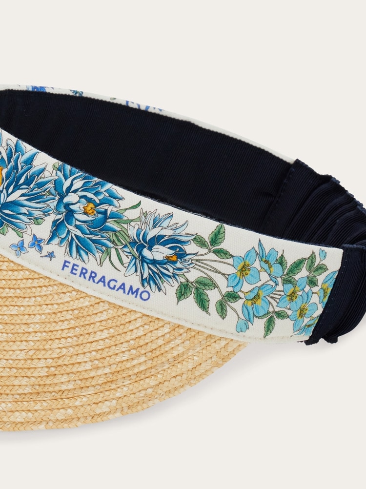 Visière en paille imprimé Printemps Gallery image 2