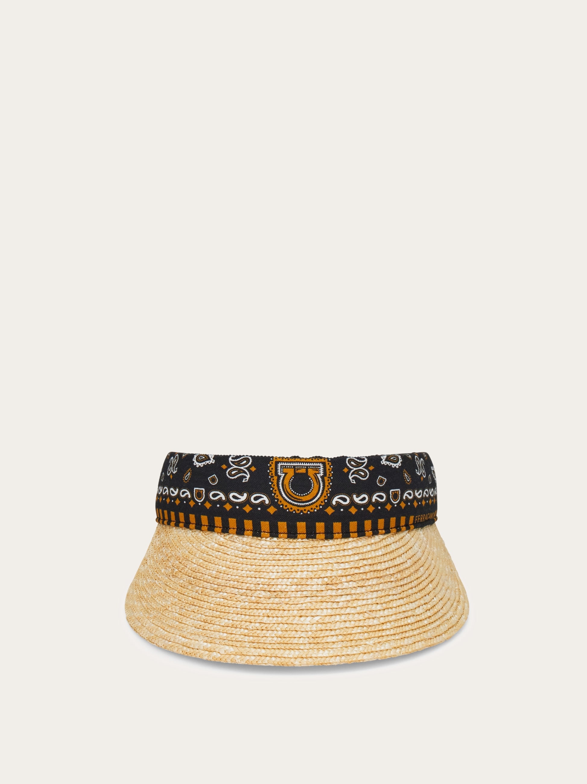 Arabesque print straw visor - Women | Ferragamo