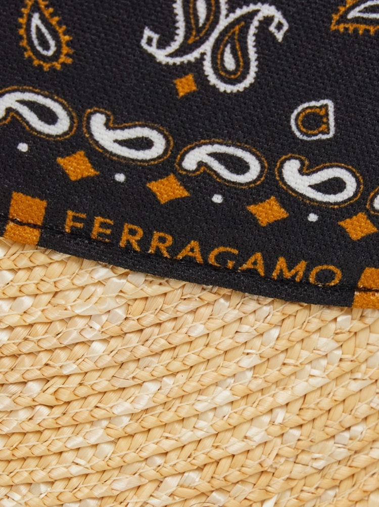 Arabesque print straw visor Gallery image 2