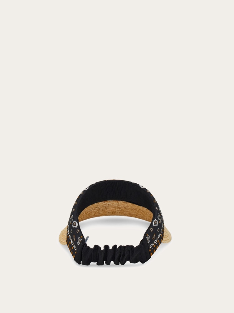 Arabesque print straw visor Gallery image 3