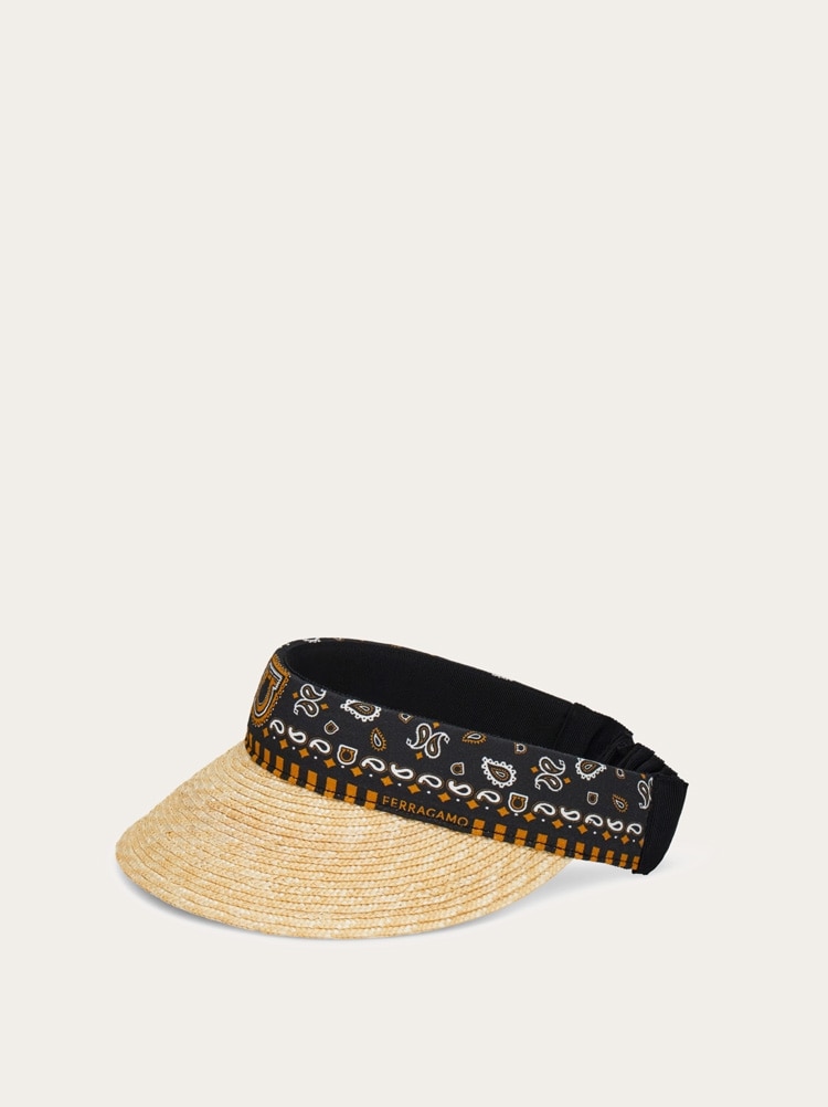 Arabesque print straw visor Gallery image 4