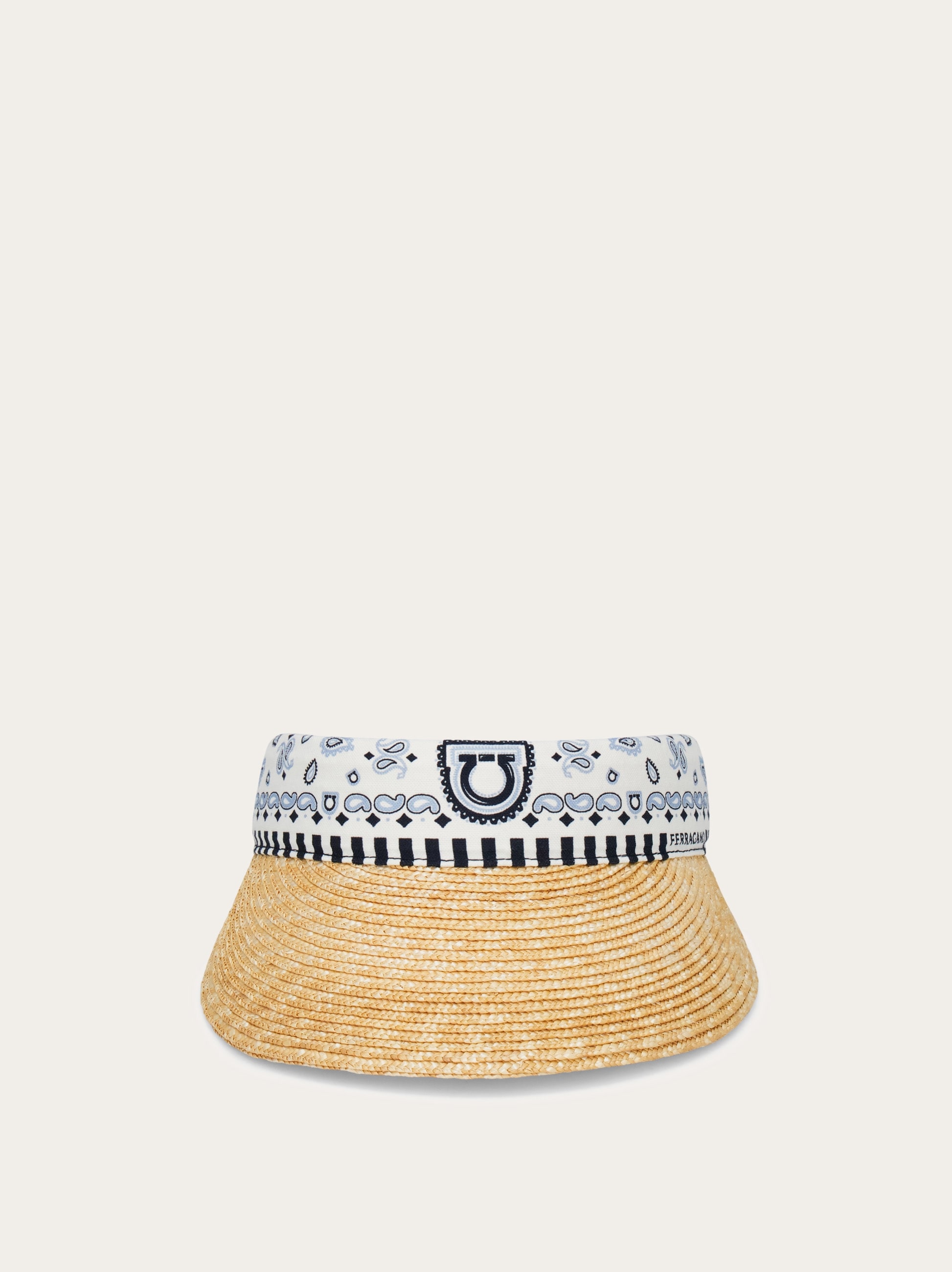 Arabesque print straw visor - Women | Ferragamo