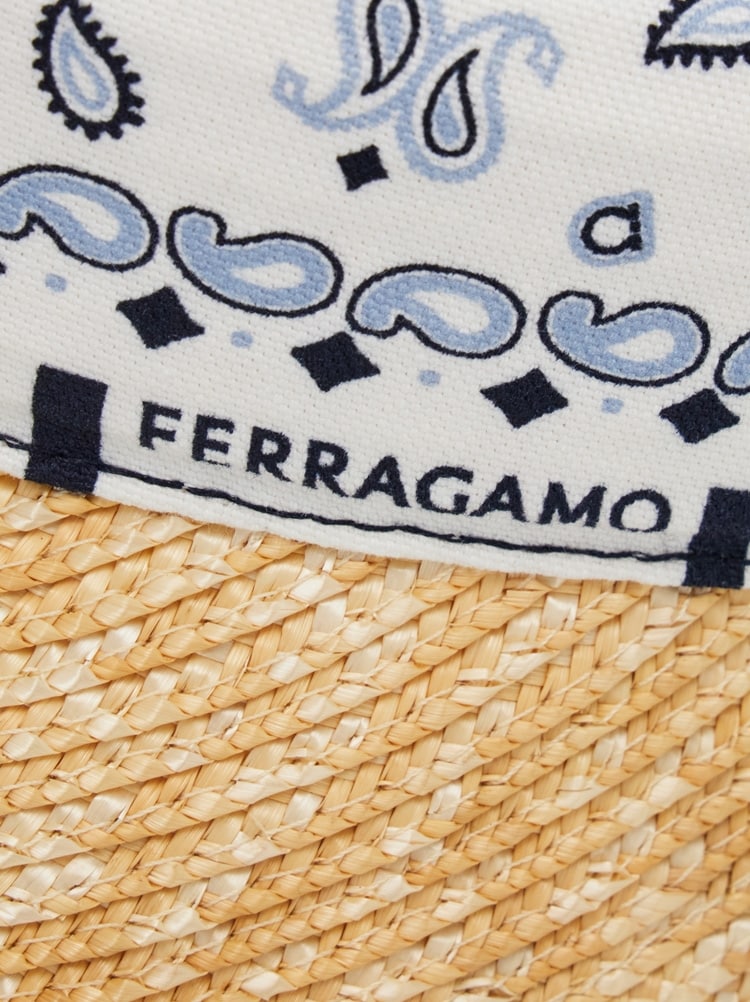 Arabesque print straw visor Gallery image 2