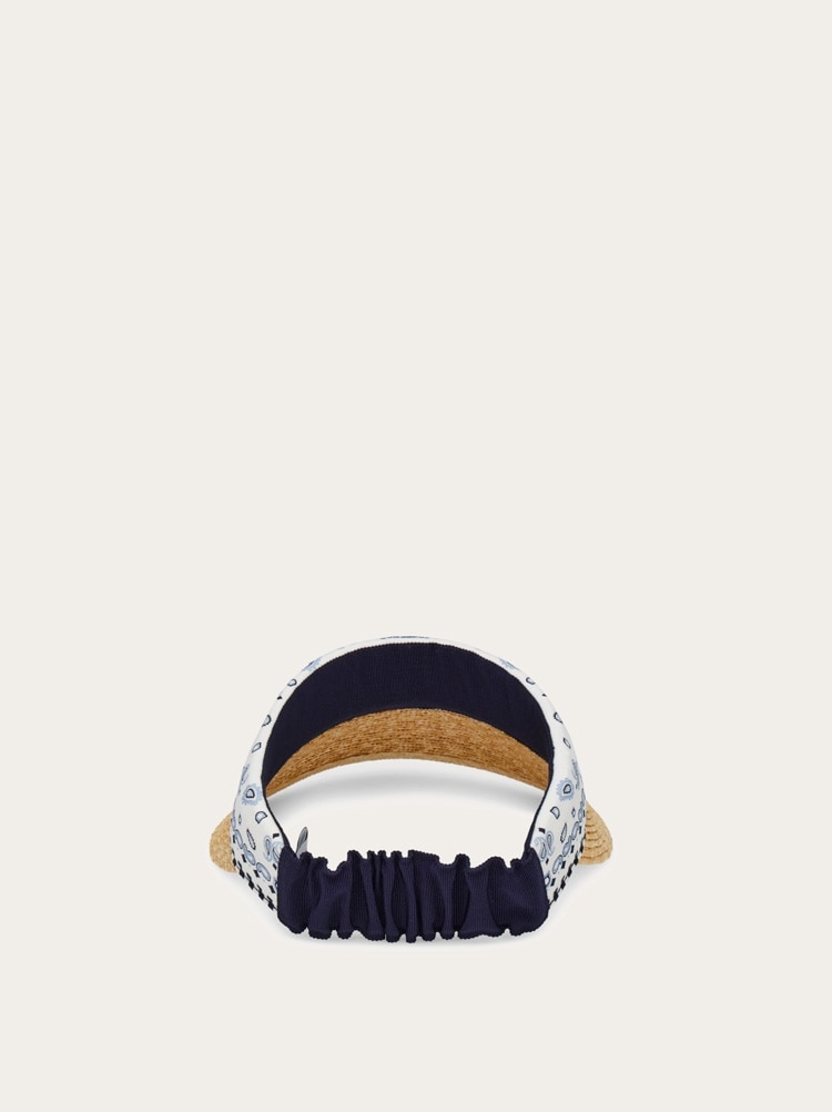 Arabesque print straw visor Gallery image 3