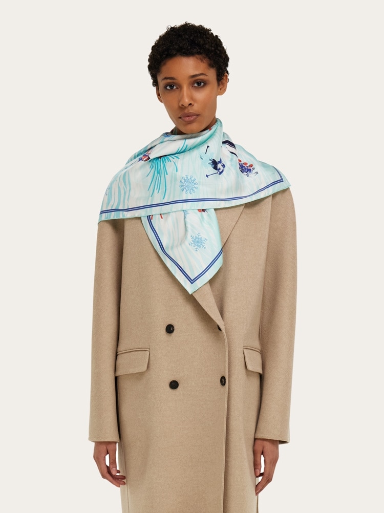 Winter Alpine print silk foulard Gallery image 3