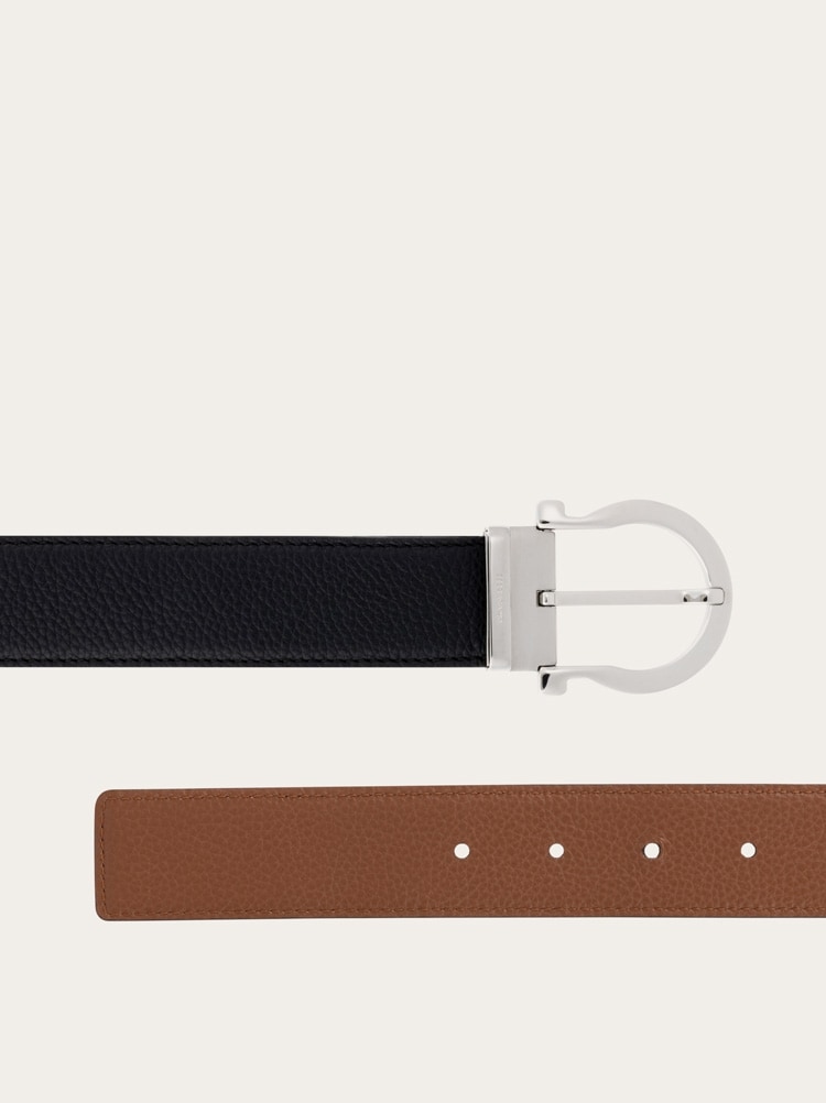 Reversible and adjustable Gancini belt Gallery image 2