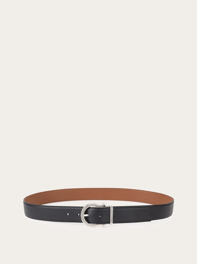 Reversible and adjustable Gancini belt Gallery image 3