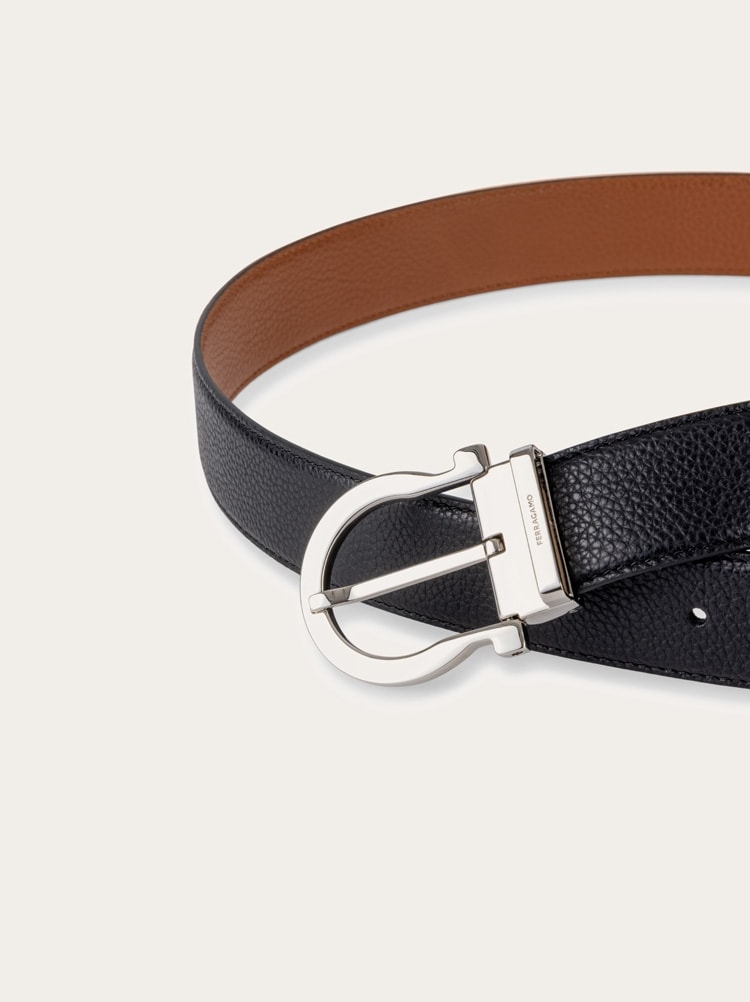 Reversible and adjustable Gancini belt Gallery image 4