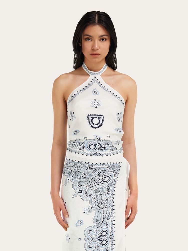 Arabesque print foulard top Gallery image 3