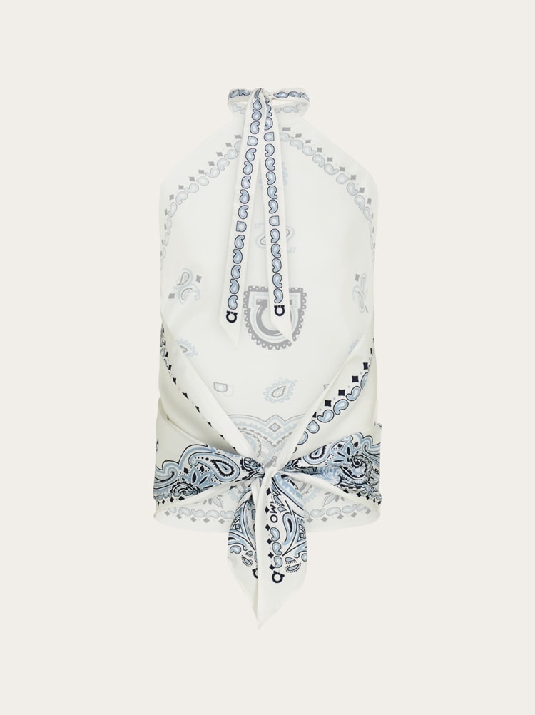 Arabesque print foulard top Gallery image 4