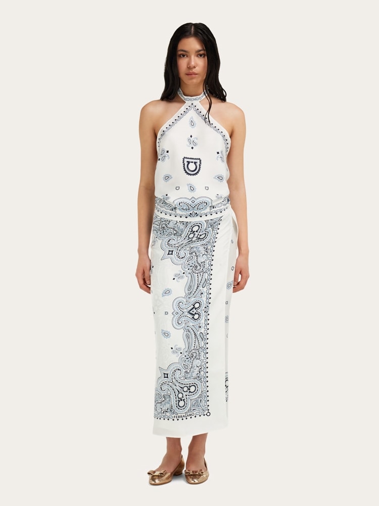 Arabesque print foulard top Gallery image 8
