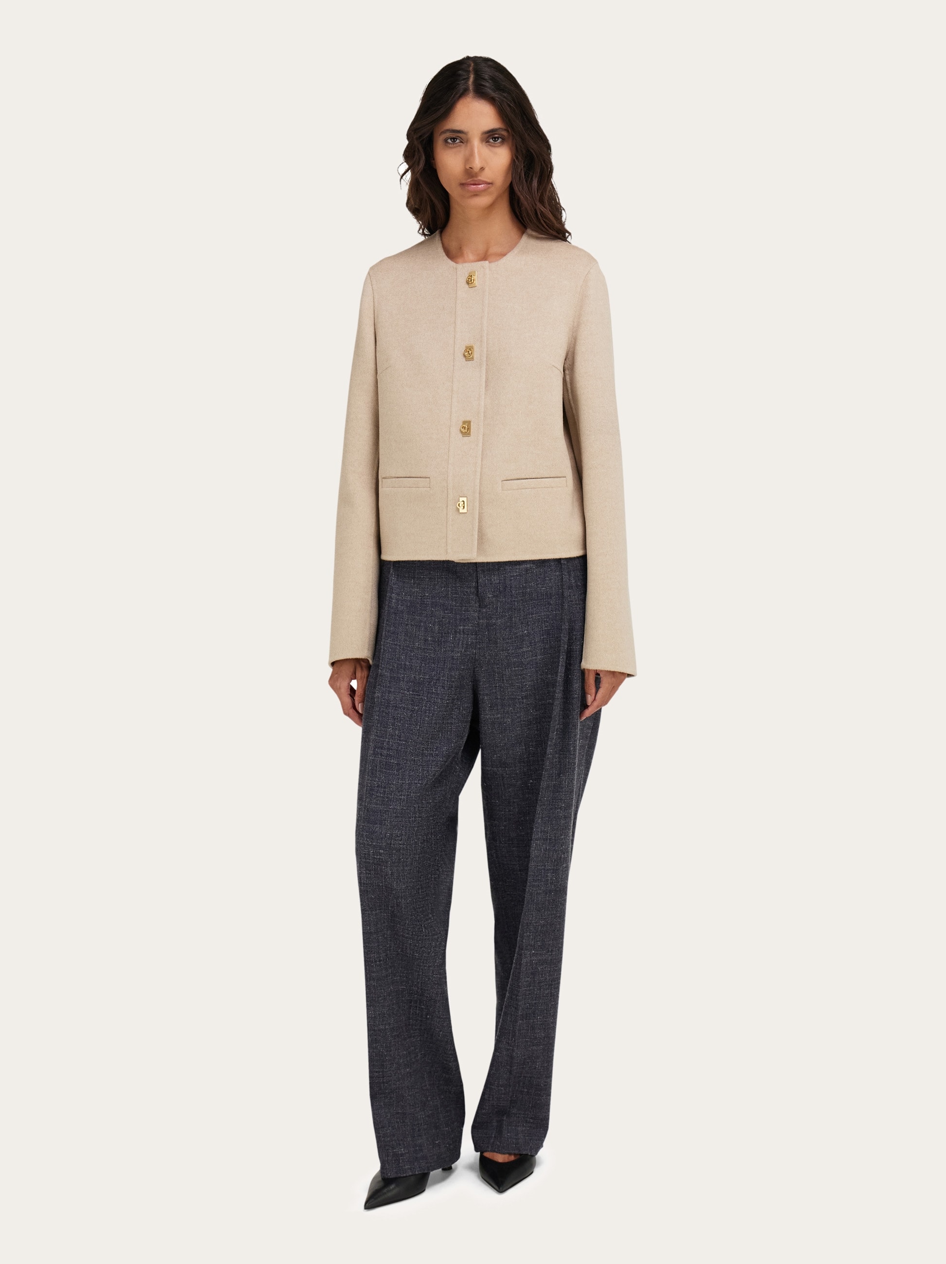 Wool and cashmere Gancini jacket - Women | Ferragamo