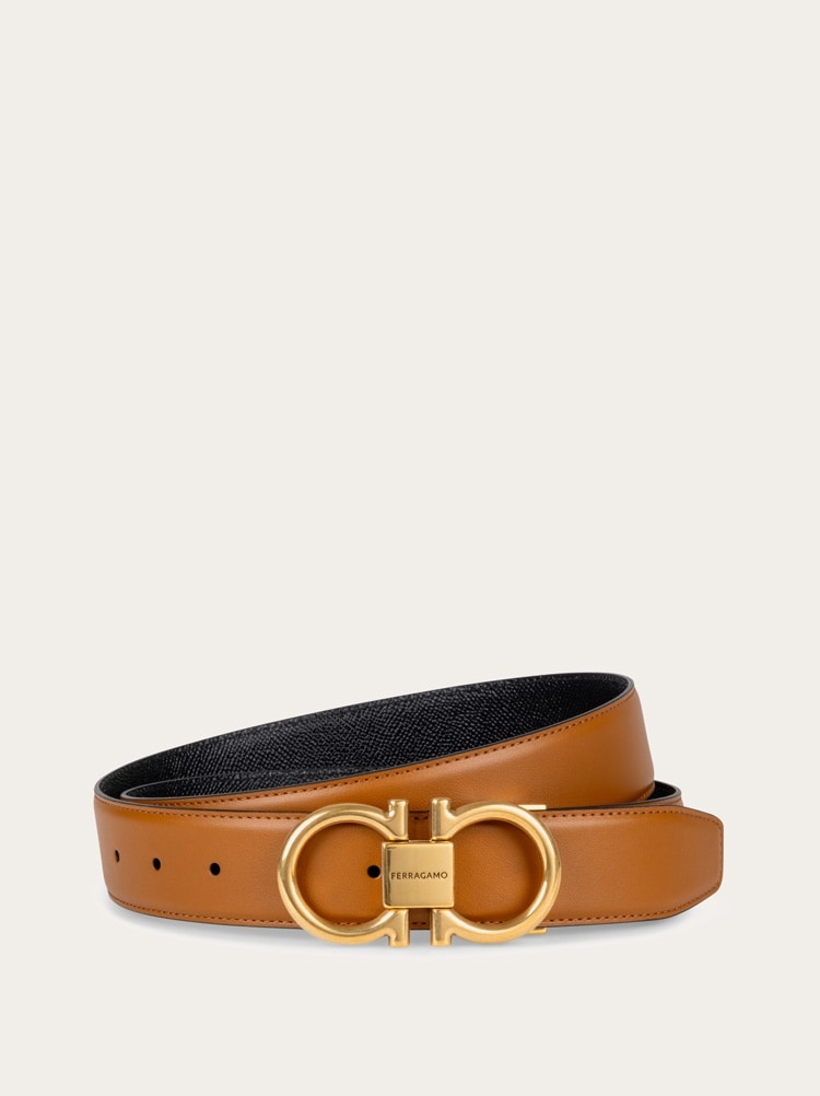 Reversible and adjustable Gancini belt Gallery image 1