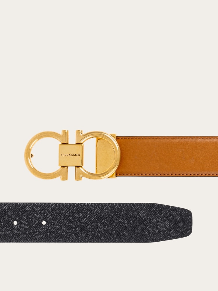 Reversible and adjustable Gancini belt Gallery image 2