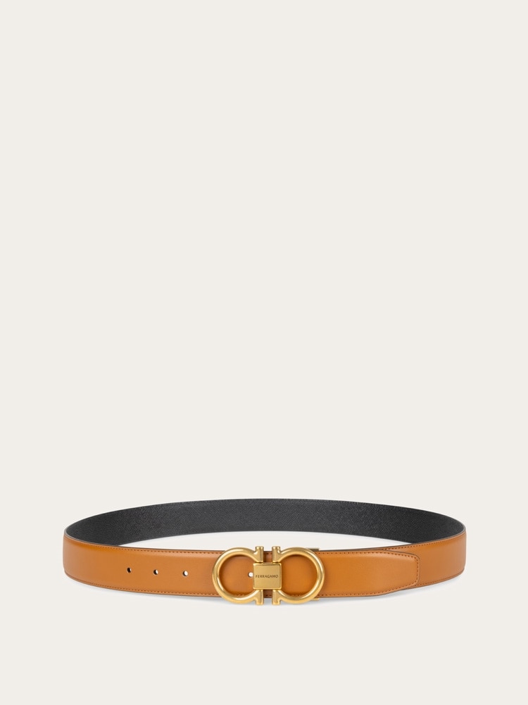 Reversible and adjustable Gancini belt Gallery image 3