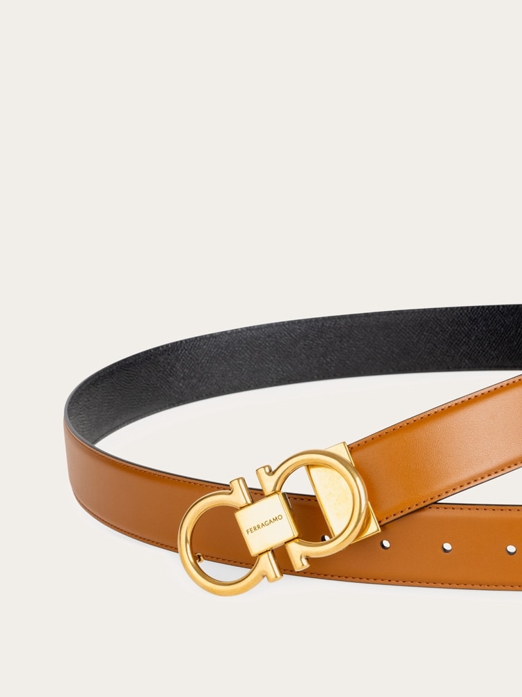 Reversible and adjustable Gancini belt Gallery image 4
