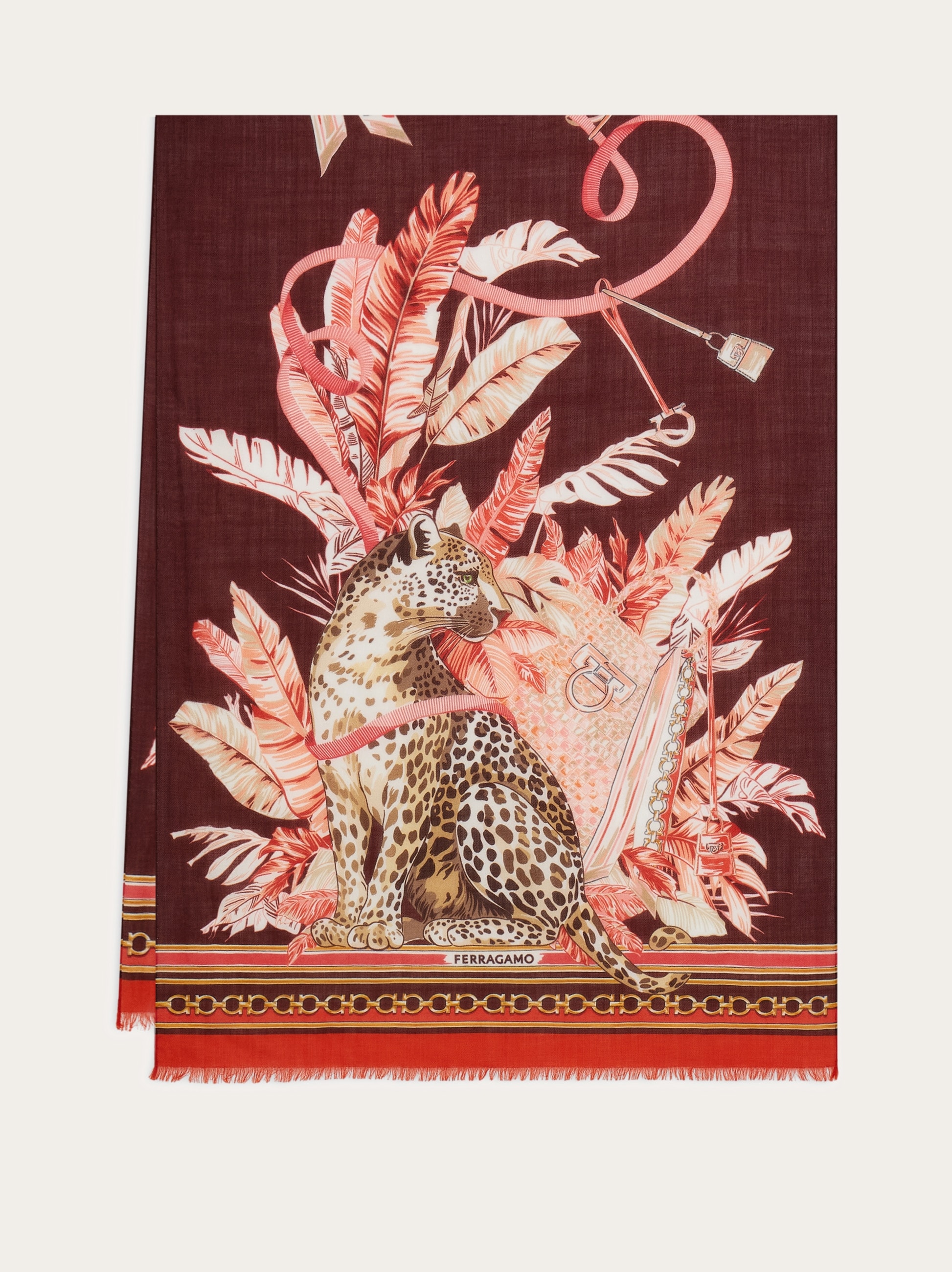 Feline print pure wool stole - Women | Ferragamo