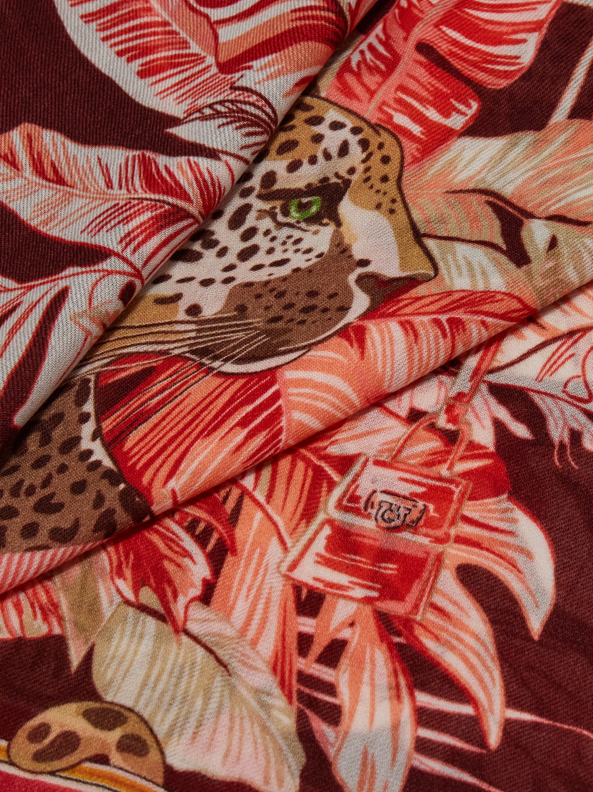 Feline print pure wool stole - Women | Ferragamo