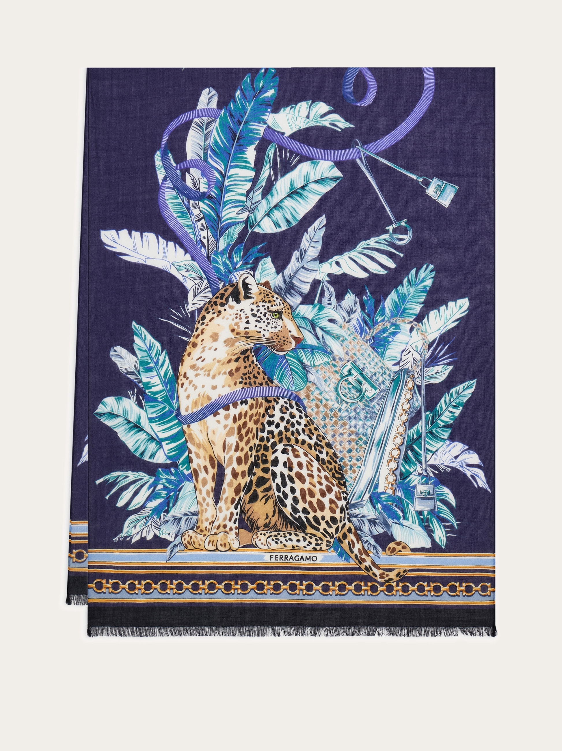 Feline print pure wool stole - Women | Ferragamo
