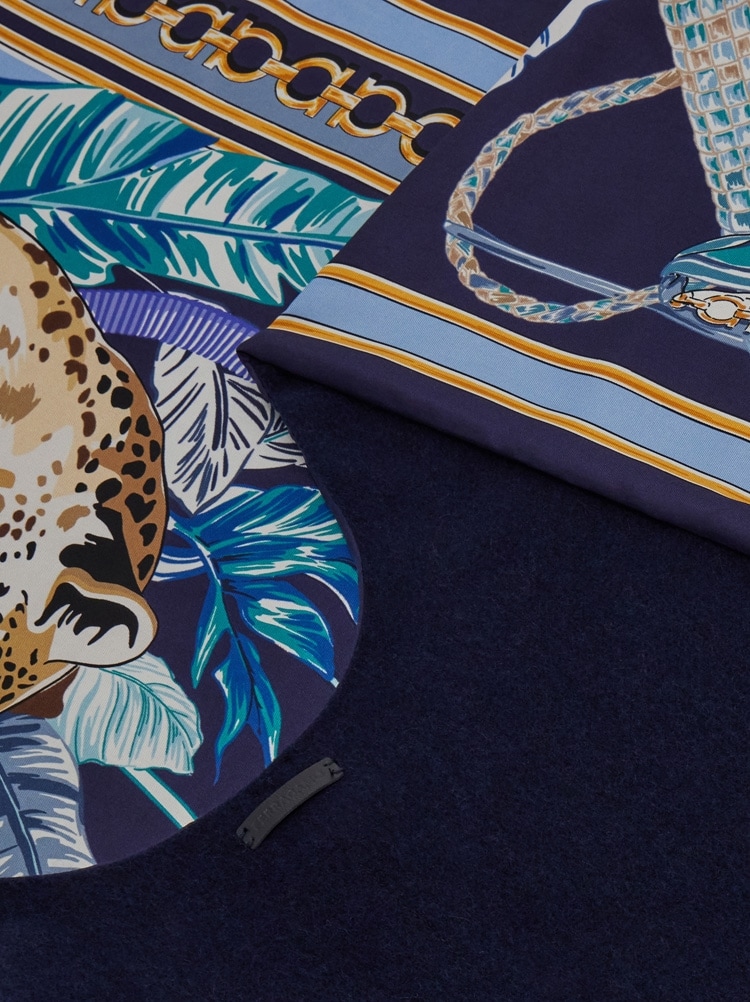 Cappa in cashmere e seta stampa Felino Gallery image 2