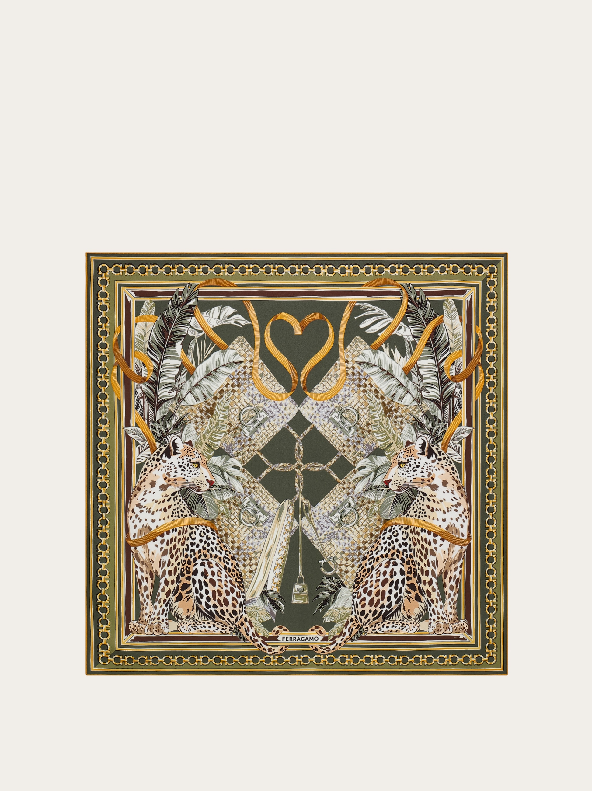フェラガモ　スカーフ Feline print silk foulard - Women | Ferragamo