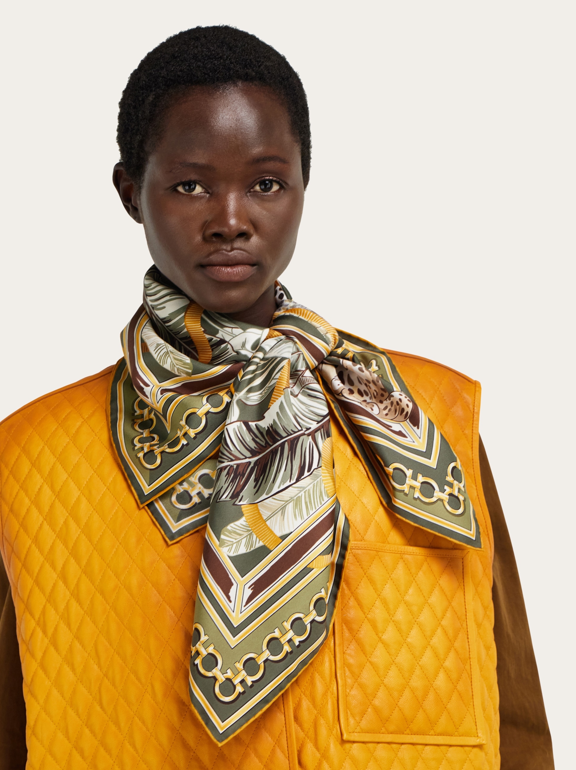 Feline print silk foulard - Women | Ferragamo