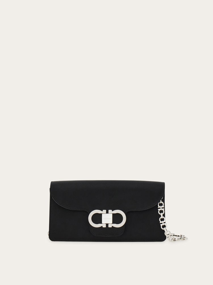 Mini bag double Gancini avec strass Gallery image 1