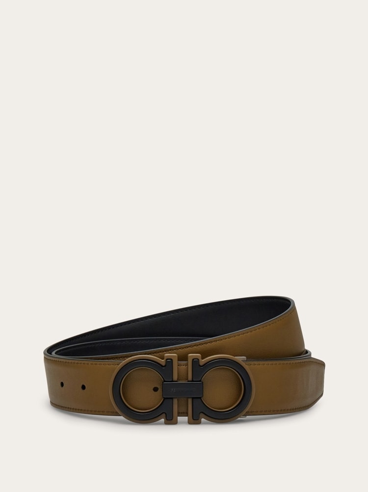 Reversible and adjustable Gancini belt Gallery image 1