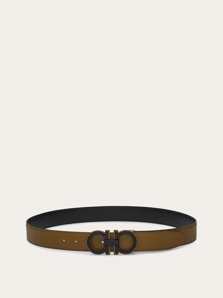 Reversible and adjustable Gancini belt Gallery image 3