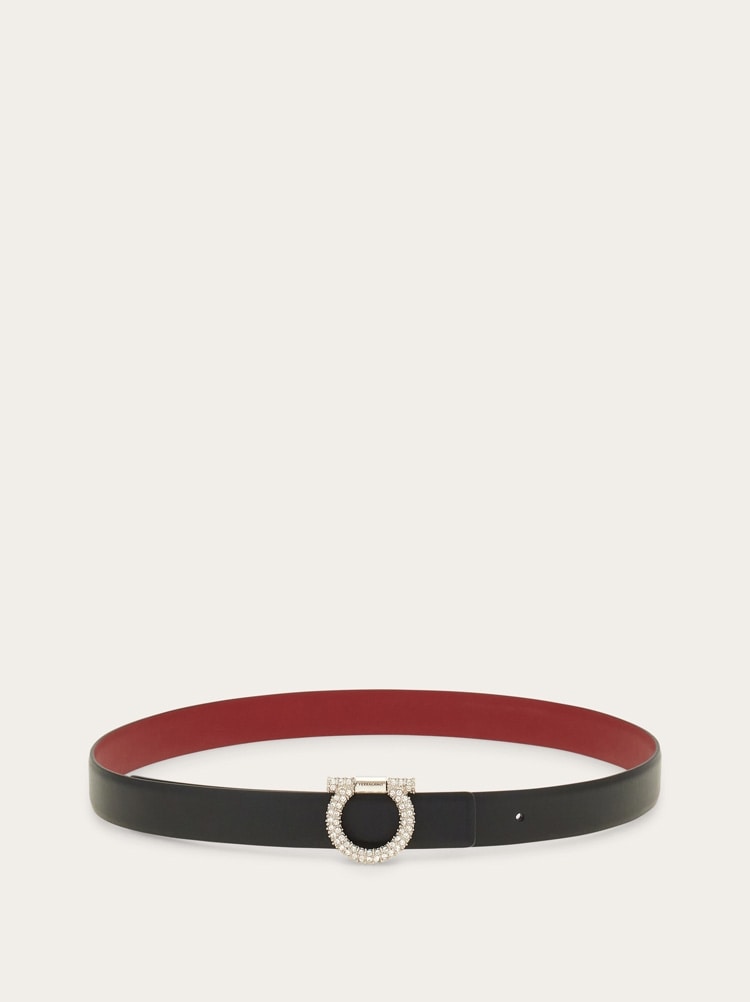 Reversible Gancini belt with crystals Gallery image 3