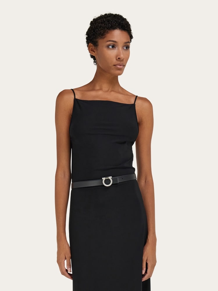 Reversible Gancini belt with crystals Gallery image 4