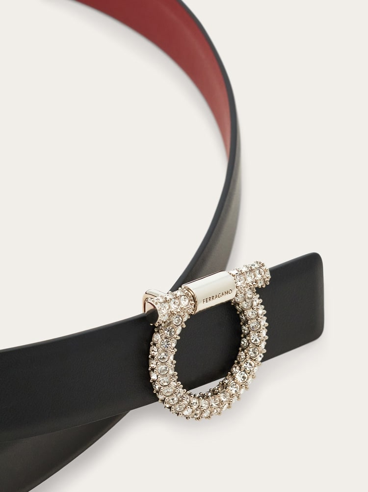 Reversible Gancini belt with crystals Gallery image 5