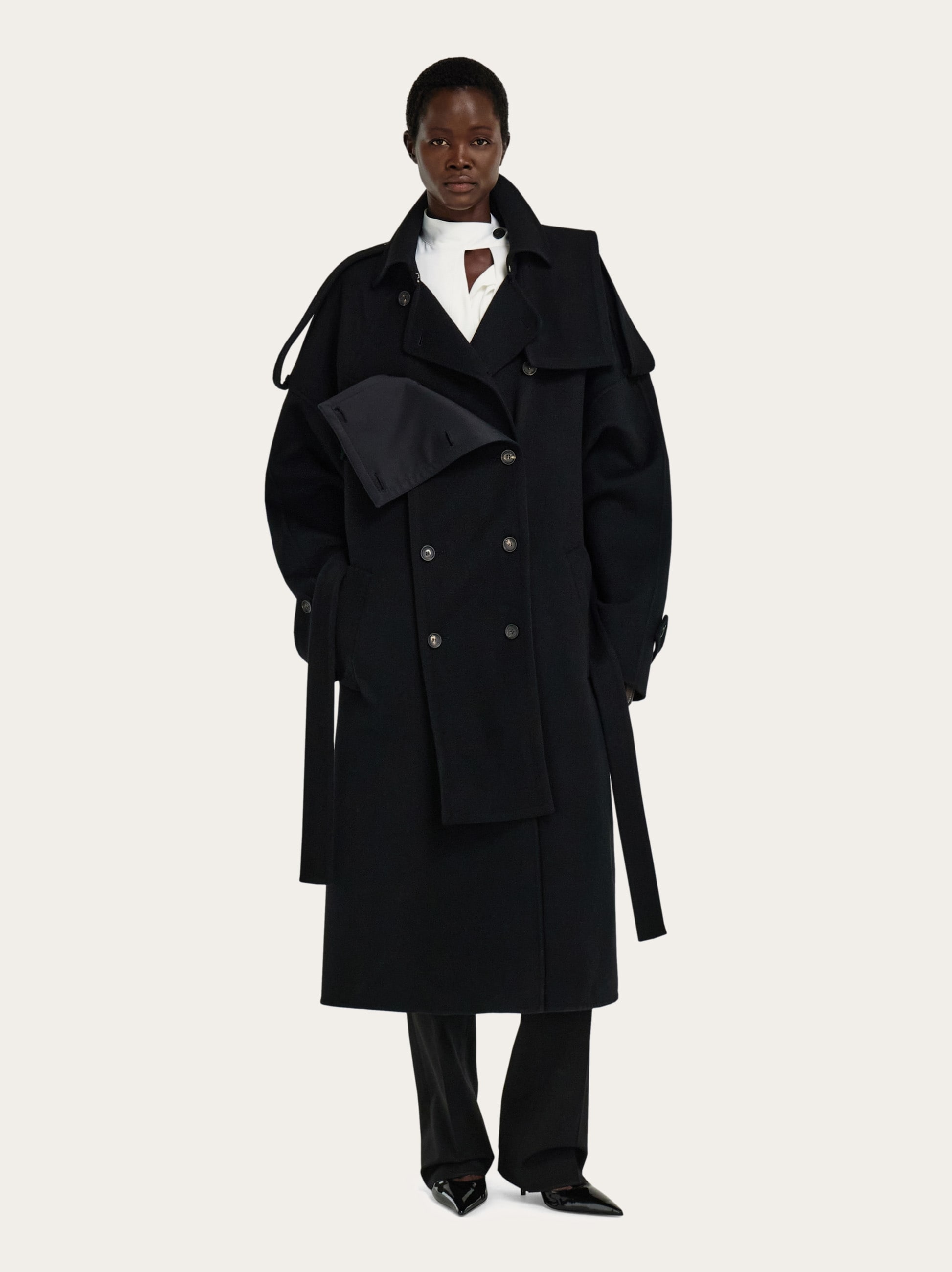 Double breasted oversize coat - Women | Ferragamo