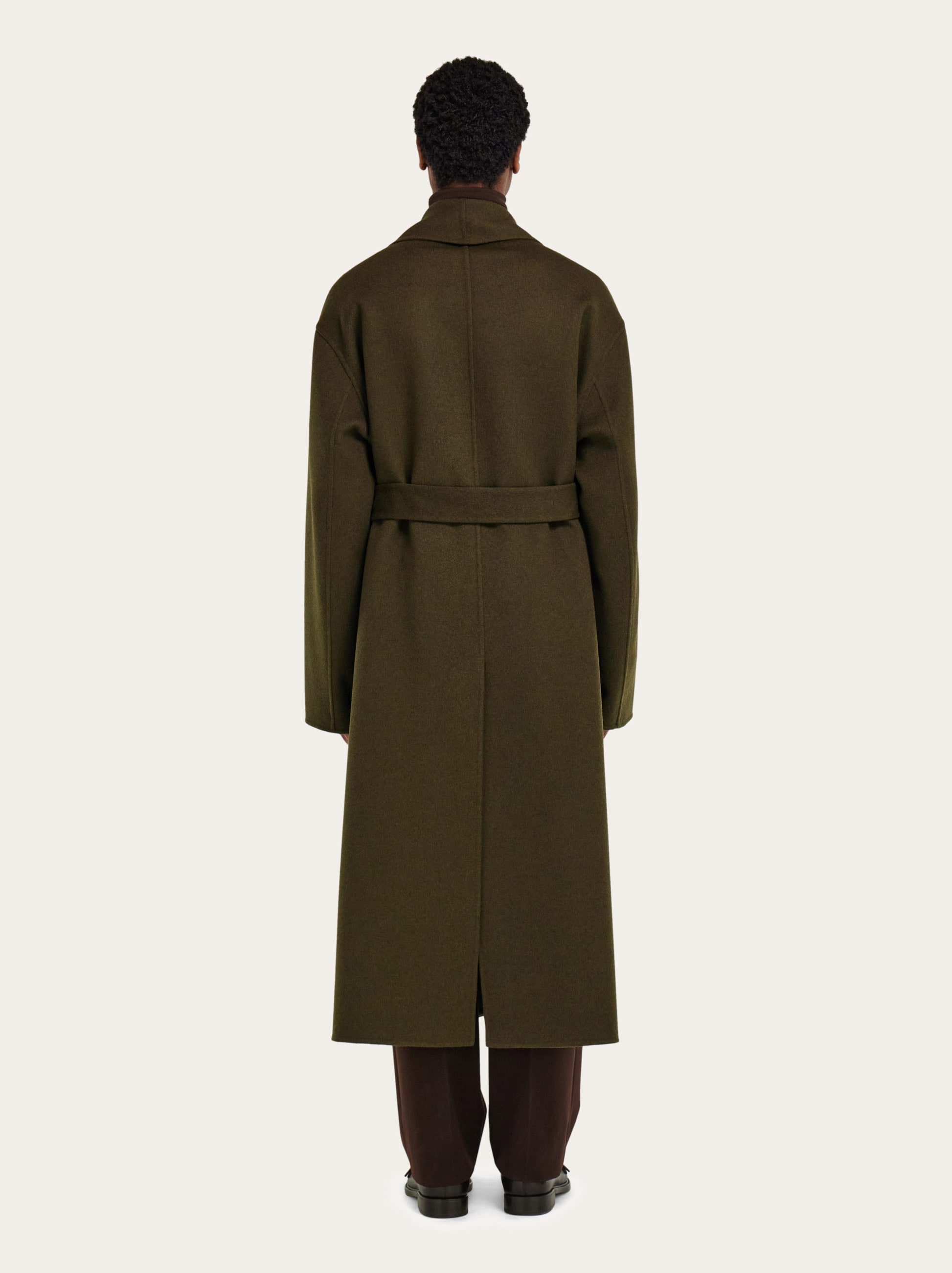 Double breasted wool and cashmere coat - Men | Ferragamo