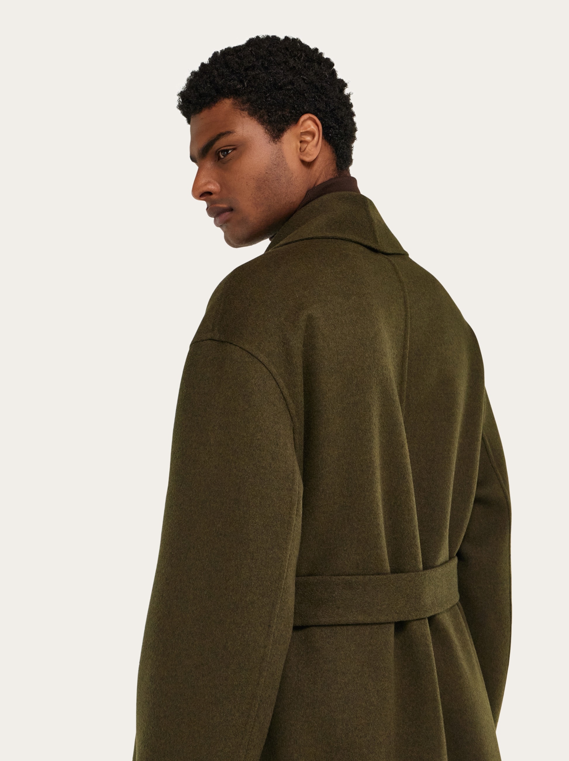 Double breasted wool and cashmere coat - Men | Ferragamo