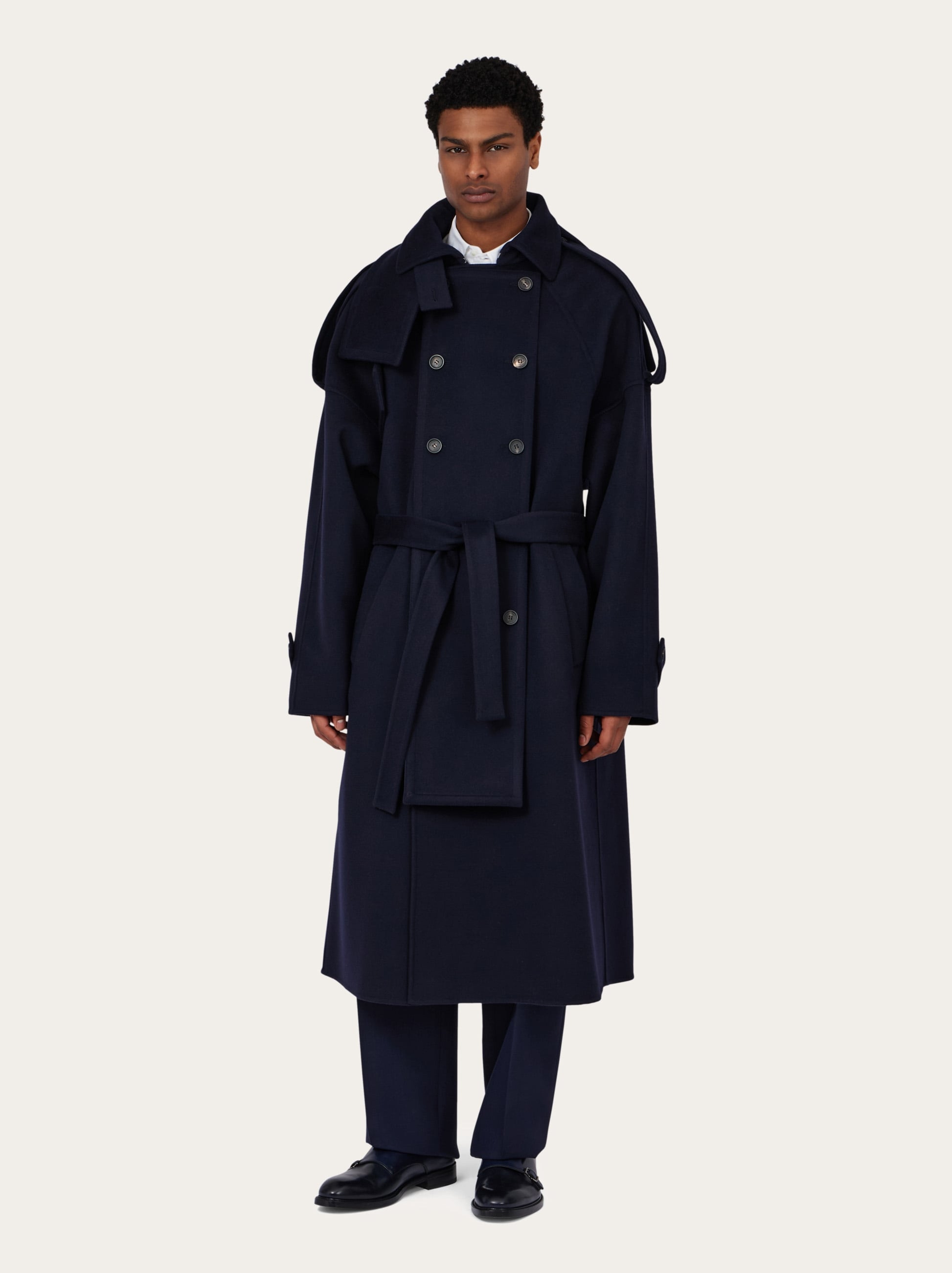Oversize wool and cashmere coat - Men | Ferragamo