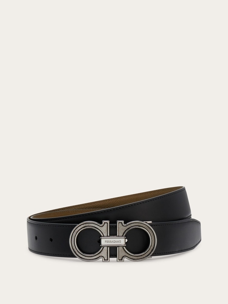 Reversible and adjustable Gancini belt Gallery image 1