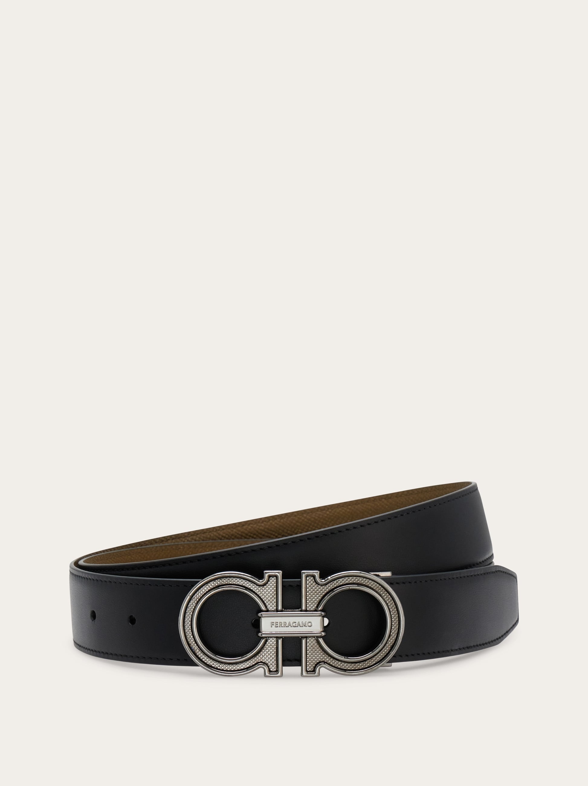 Reversible and adjustable Gancini belt - Men | Ferragamo