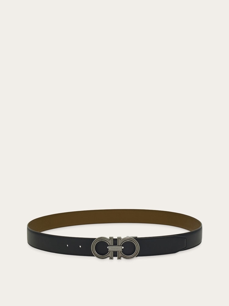 Reversible and adjustable Gancini belt Gallery image 3
