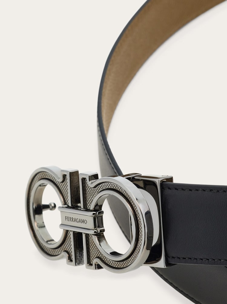 Reversible and adjustable Gancini belt Gallery image 5